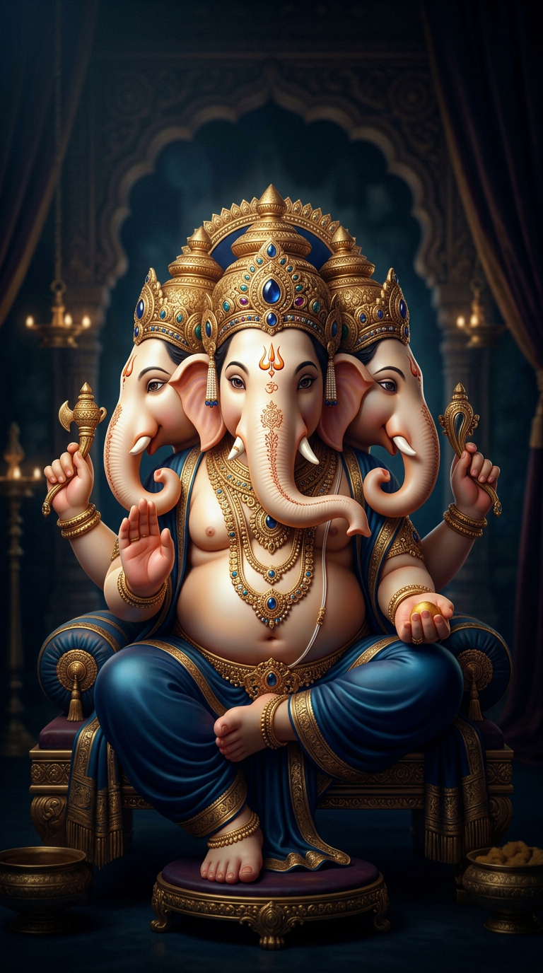 ปางตรีมุข คณปติ — Elegant