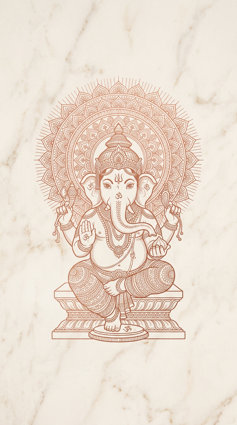 ปางบาลคณปติ (เด็กน้อย) — Line Art