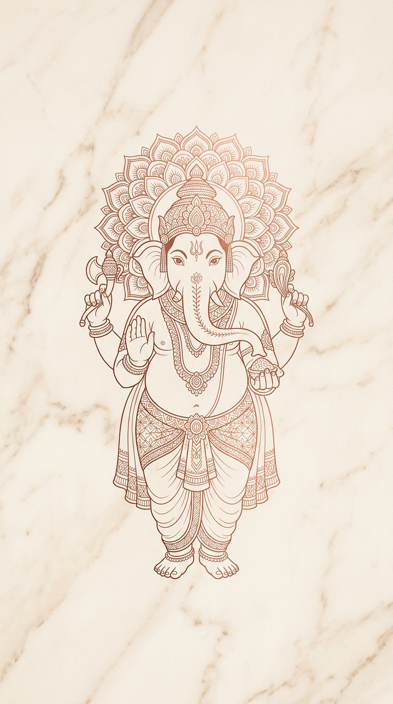 ปางเอกทันตะ (งาเดียว) — Line Art