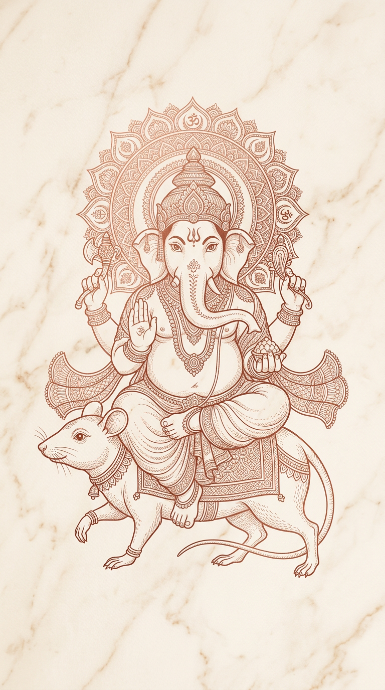 ปางทรงหนู — Line Art