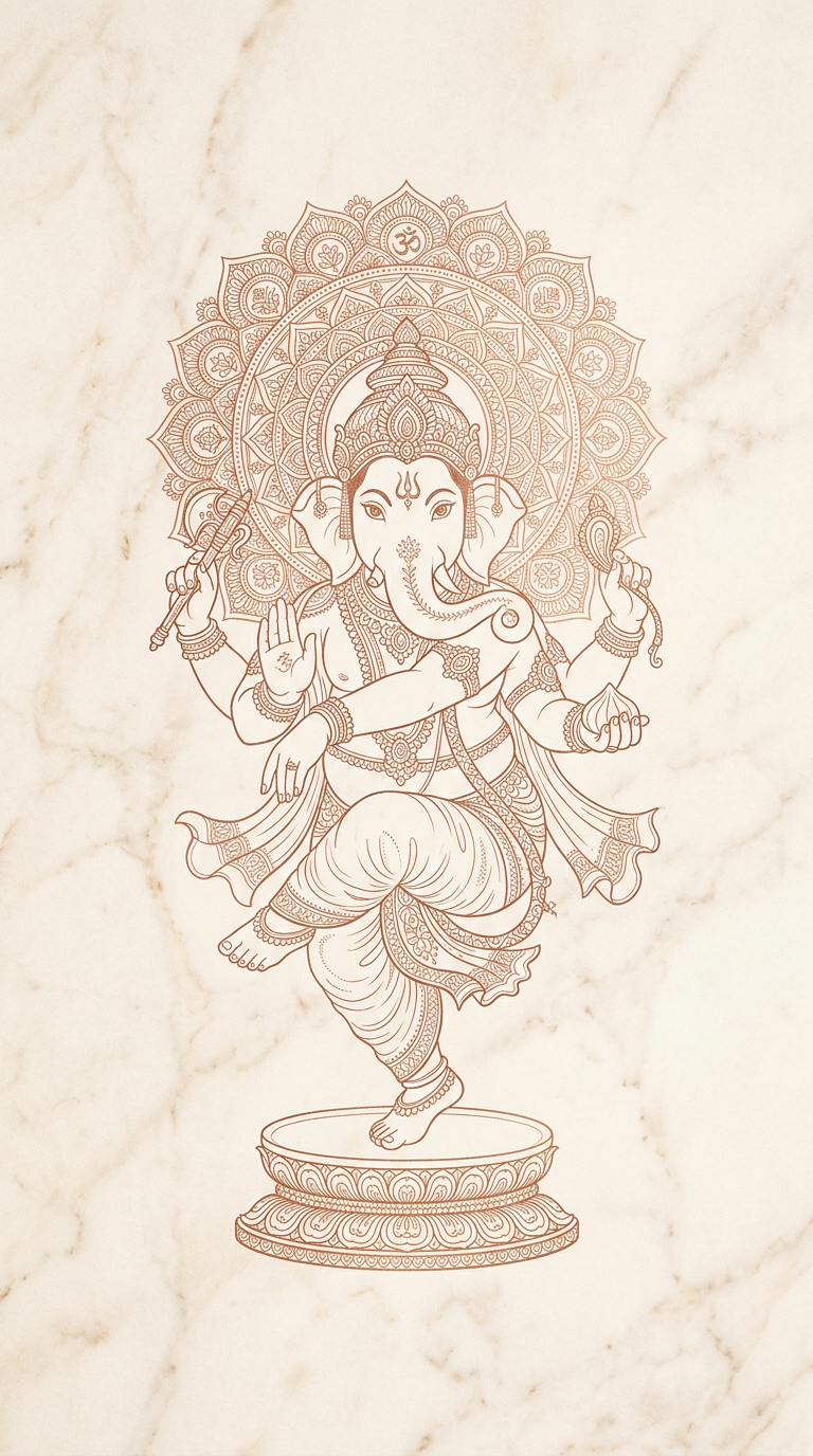 ปางนฤตยะ (เต้นรำ) — Line Art