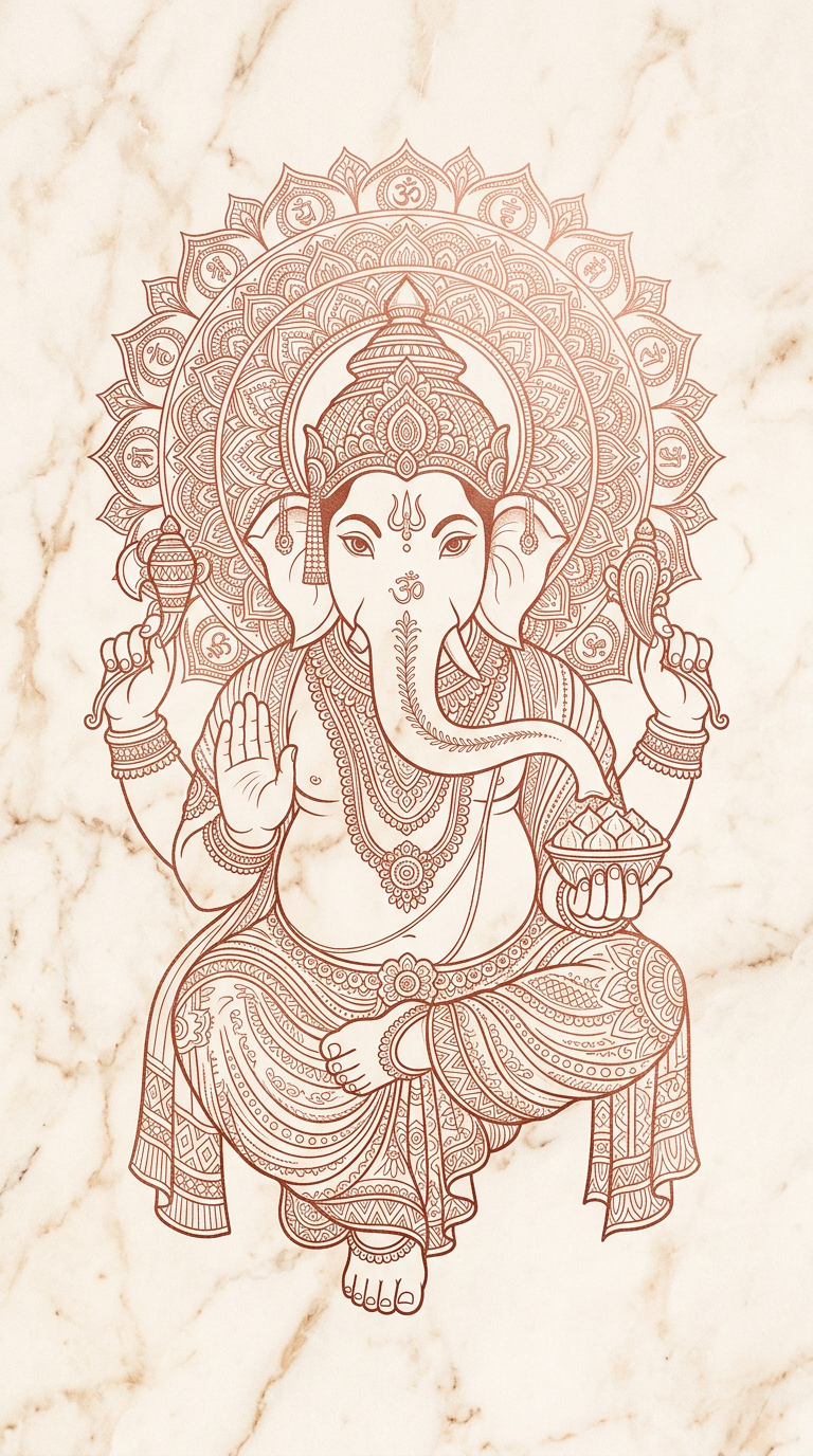 ปางประทานพร — Line Art